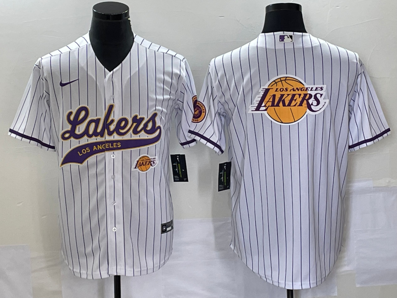 2023 Men Los Angeles Lakers Blank white NBA Jersey style 3